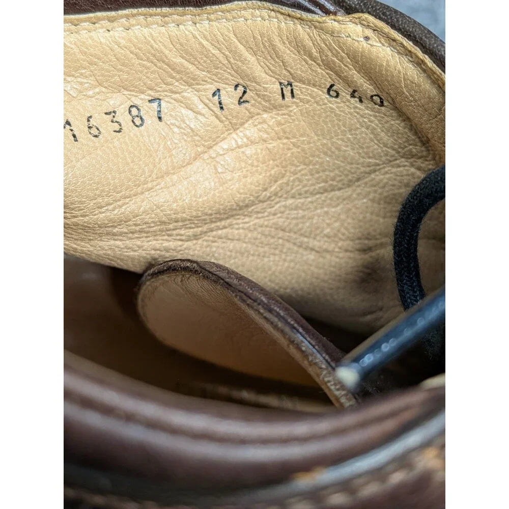 Arthur Beren Italy Brown Leather Chukka Ankle Boots Men 12 M Cap Toe Moustache